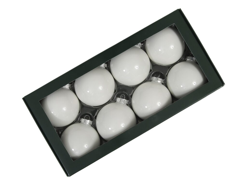 KROGLICE 8cm BELE X8