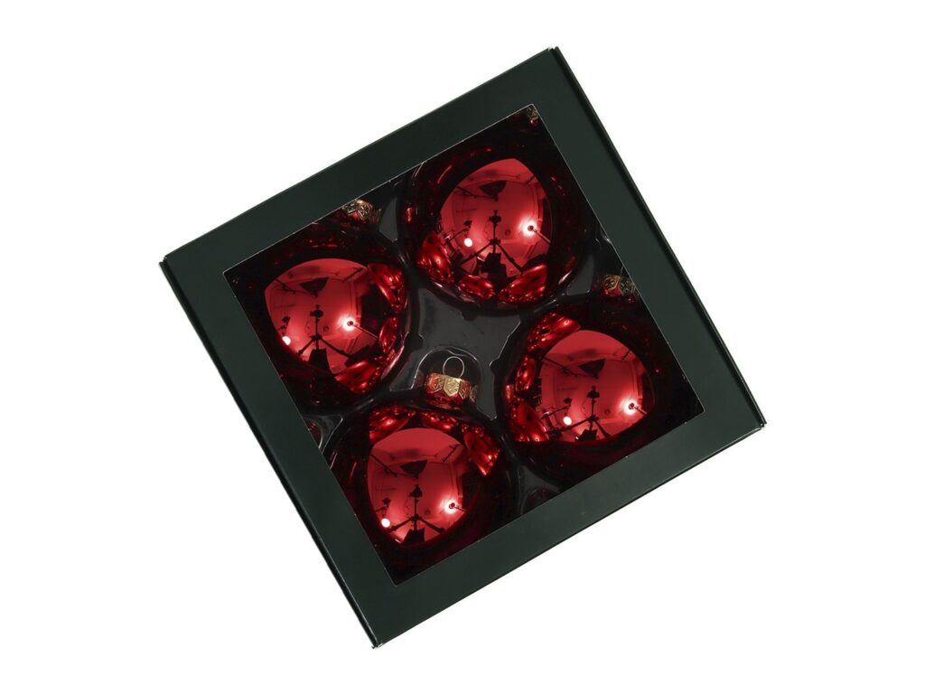 KROGLICE 10cm RDEČE x4