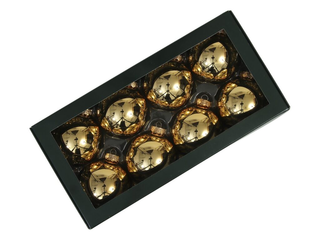 KROGLICE 8cm ZLATE SIJ x8