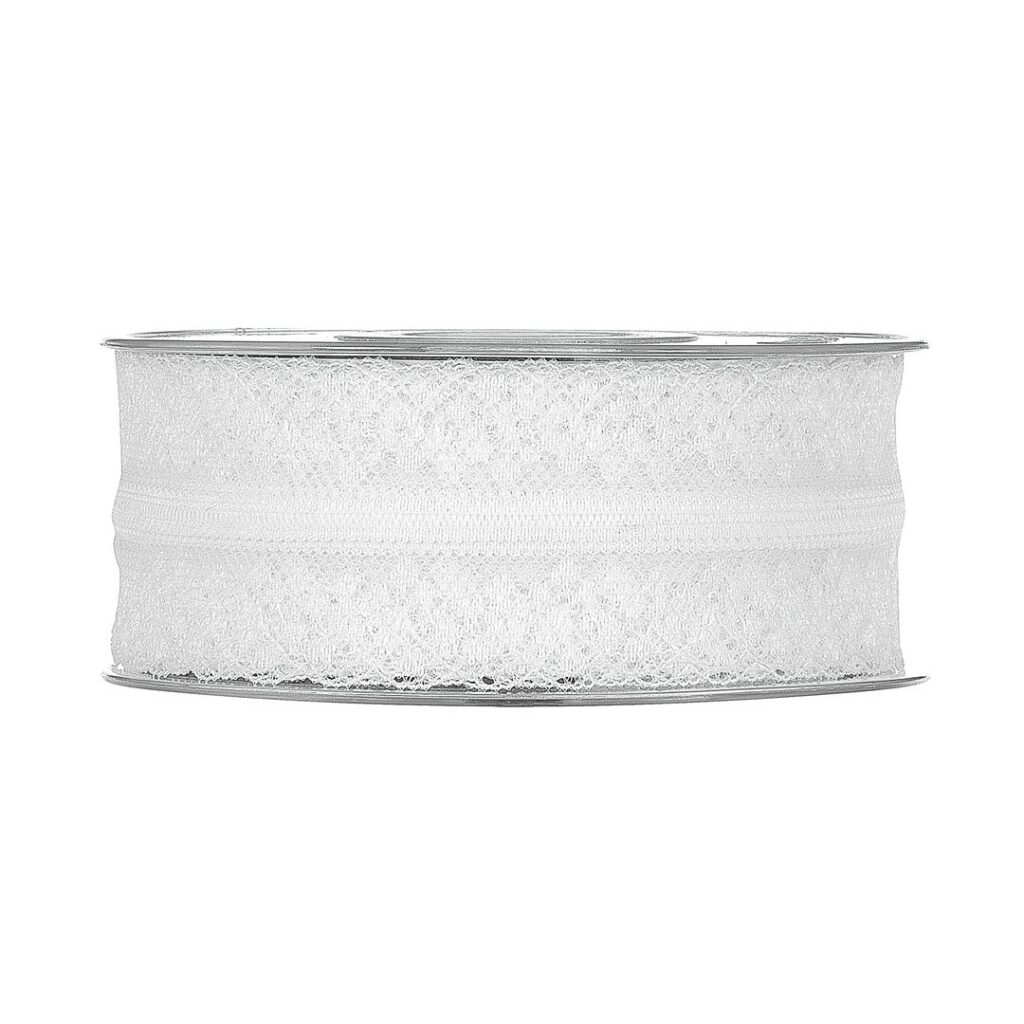 Čipkast trak 40mm 20m – bel