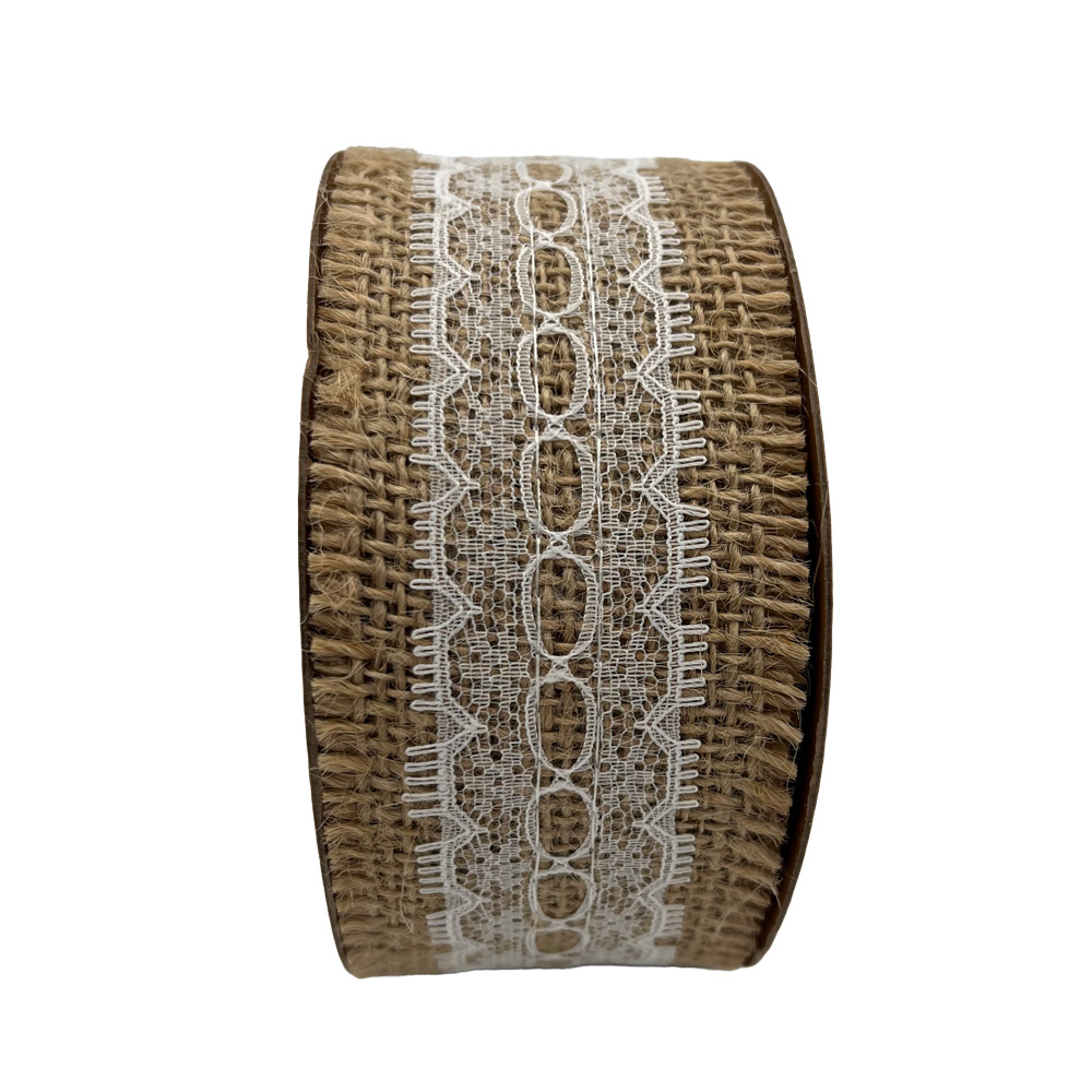 Juta trak s čipko 50mm 9m