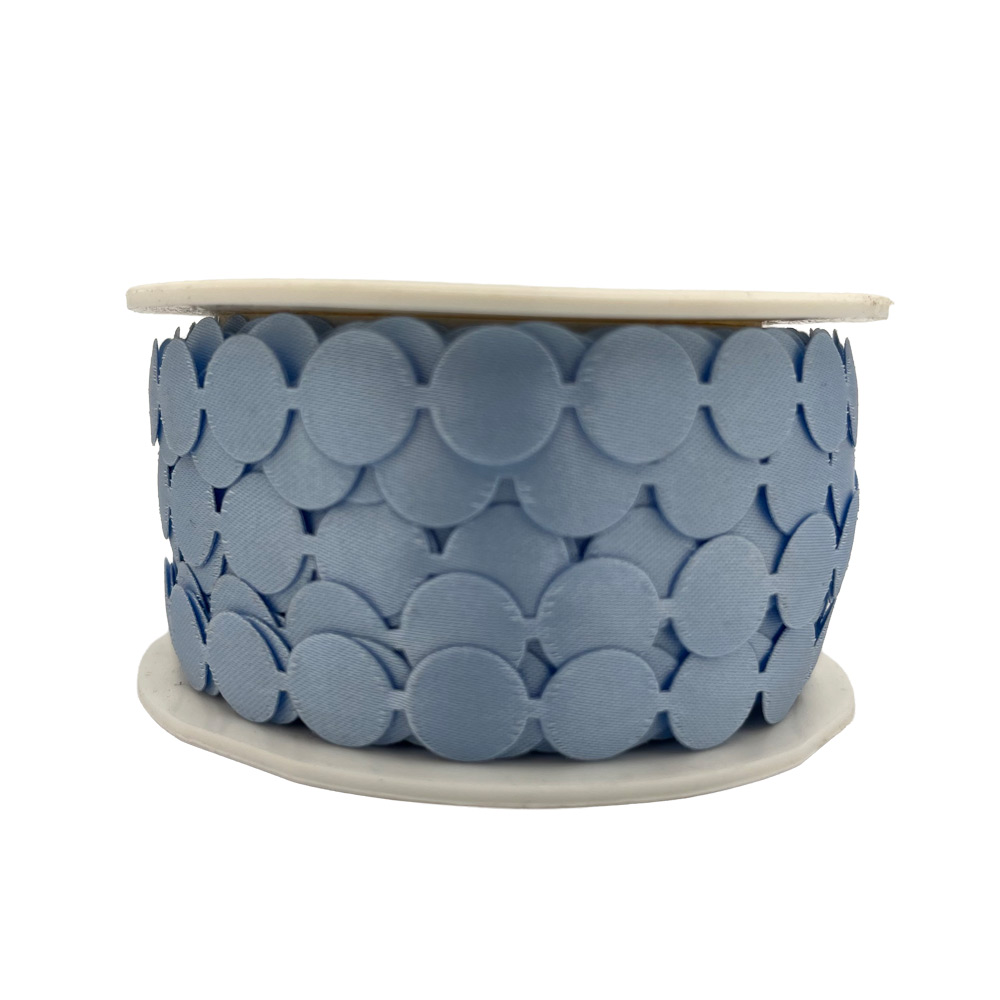 Dekorativni trak s krogi 12mm 10m - svetlo moder