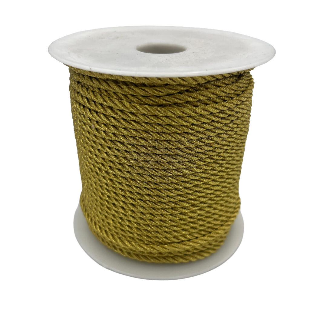 Pletena vrvica 3mm 50m - zlata