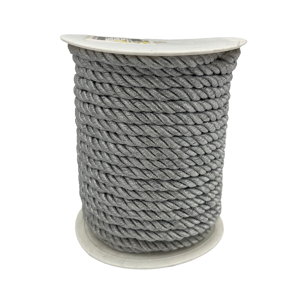 Pletena vrvica 7mm 25m - srebrna