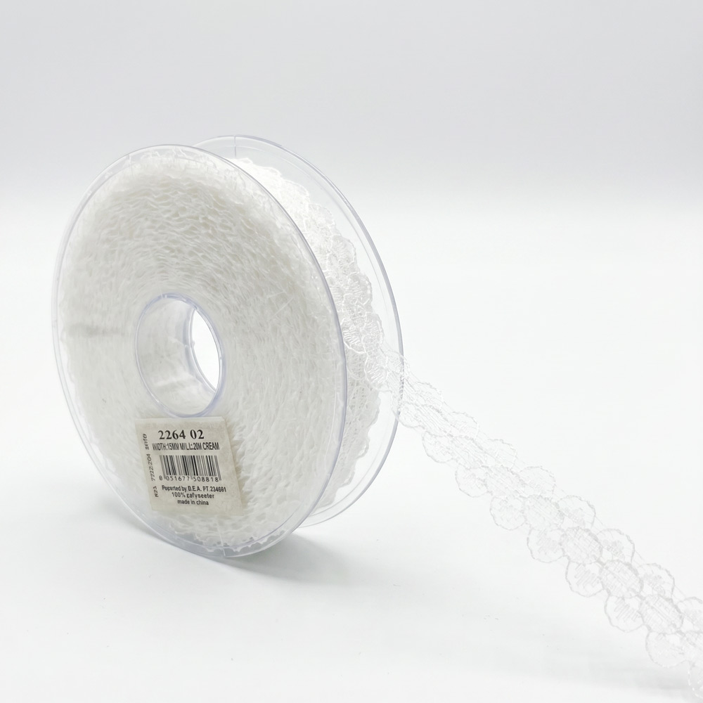Trak iz čipke 12mm 20m - krem