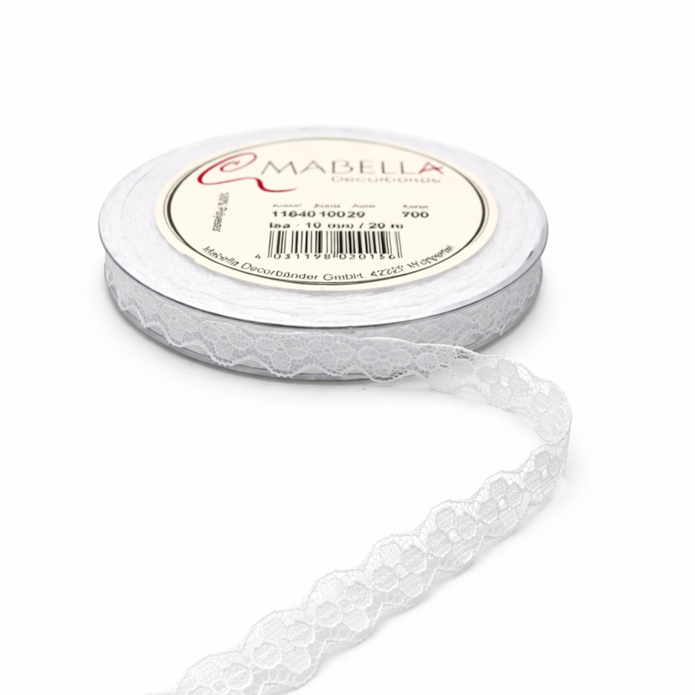 Trak iz čipke 10mm 20m - rožice