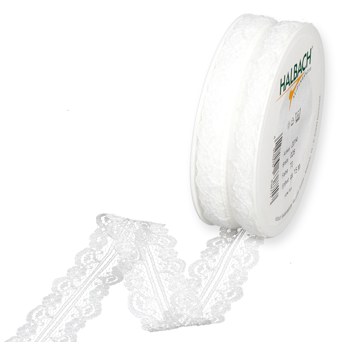 Trak iz čipke 28mm 15m - krem rožice