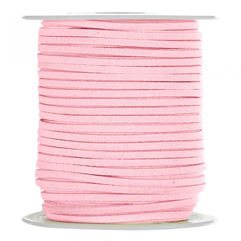 Usnjena vrvica 3mm 45m - svetlo roza