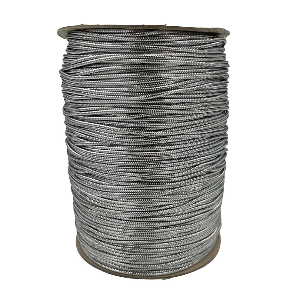 Dekorativna vrvica 2mm 300m neelastična - srebrna