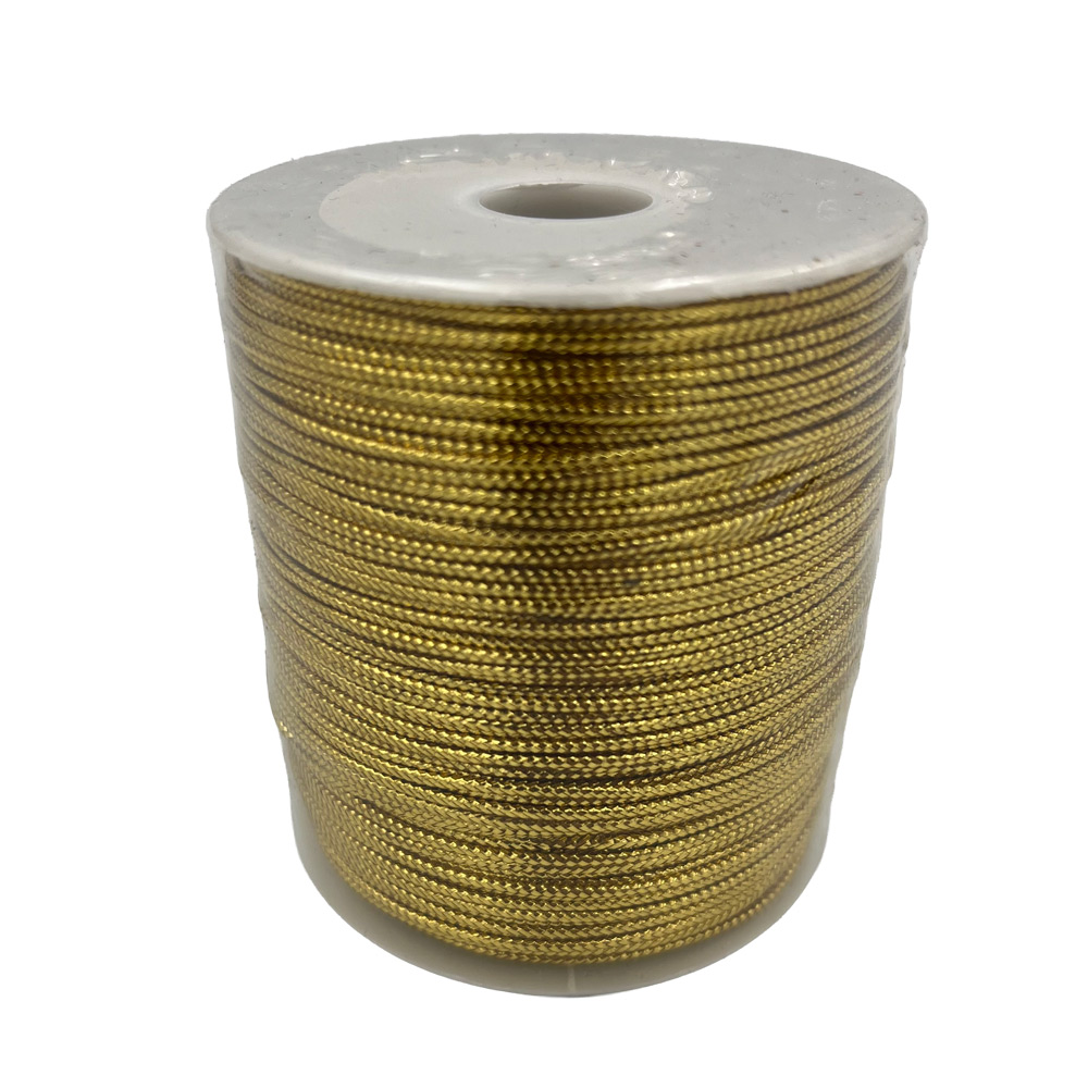Dekorativna vrvica 2mm 200m neelastična - zlata