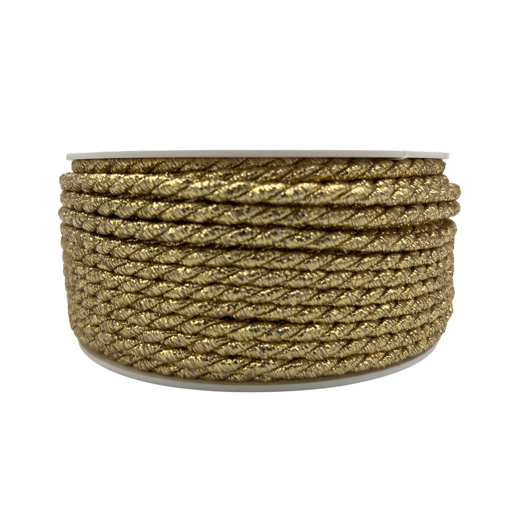 Dekorativna sukana vrvica zlata 4mm 25m