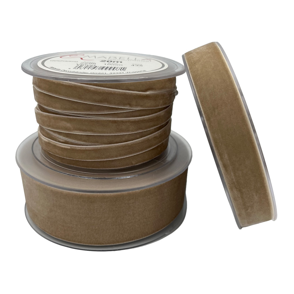 Žametni trak 40mm 8m - Natur