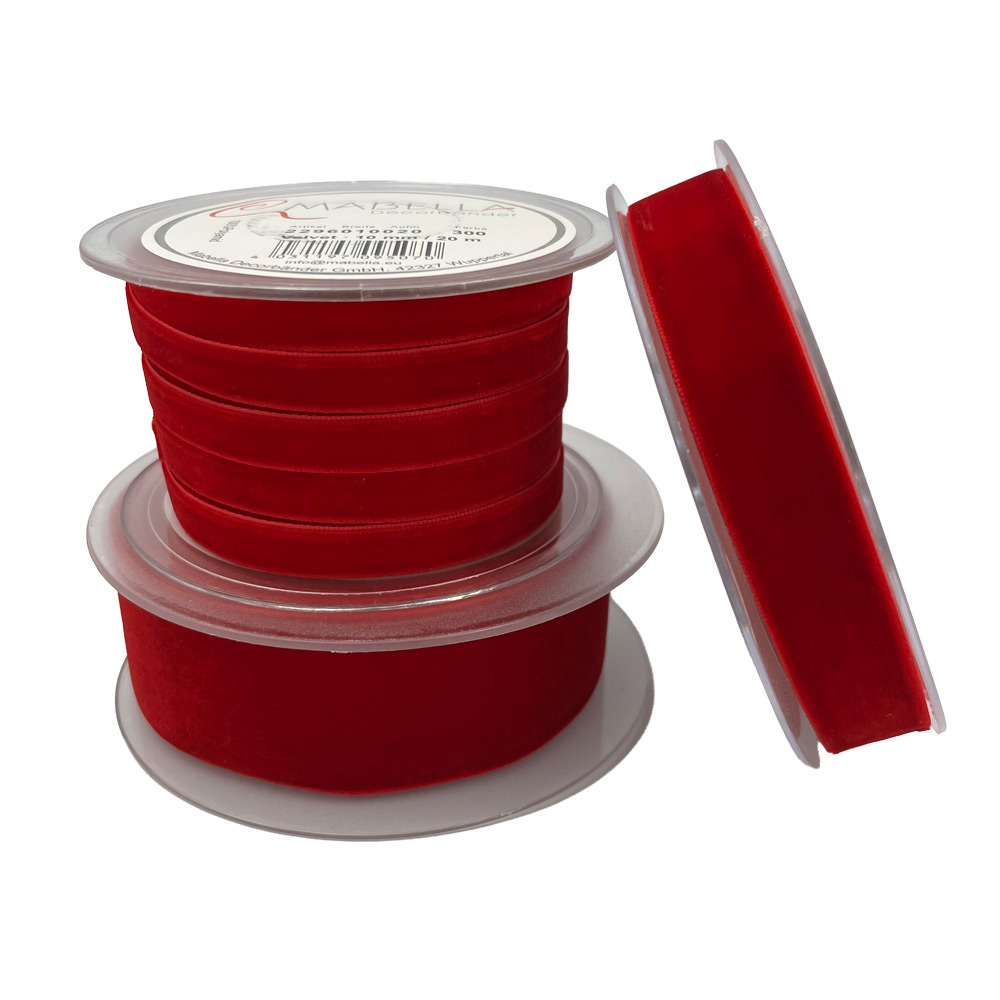 Žametni trak 40mm 8m - Rdeč