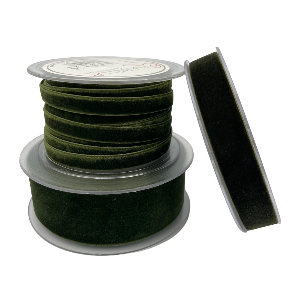 Žametni trak 40mm 8m - Zelen