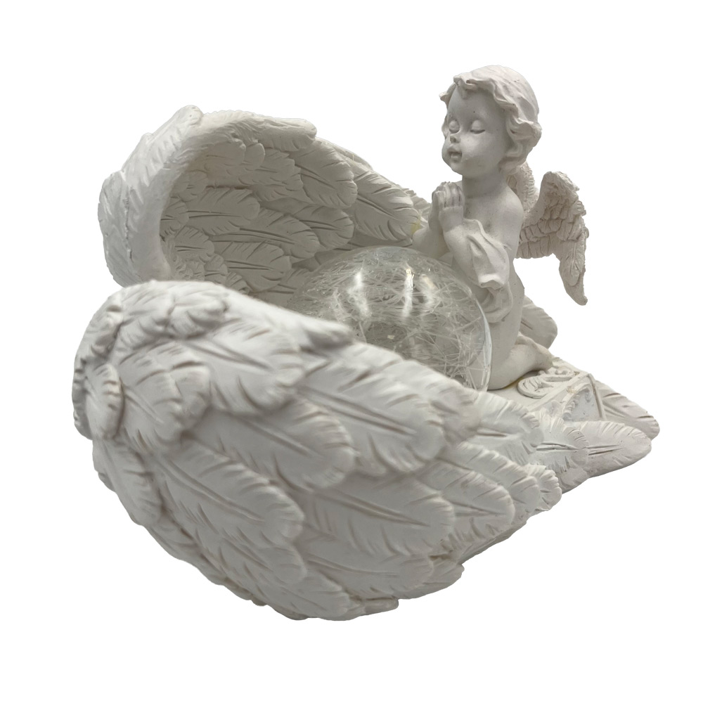Angel z LED kroglo 16 x 12 cm