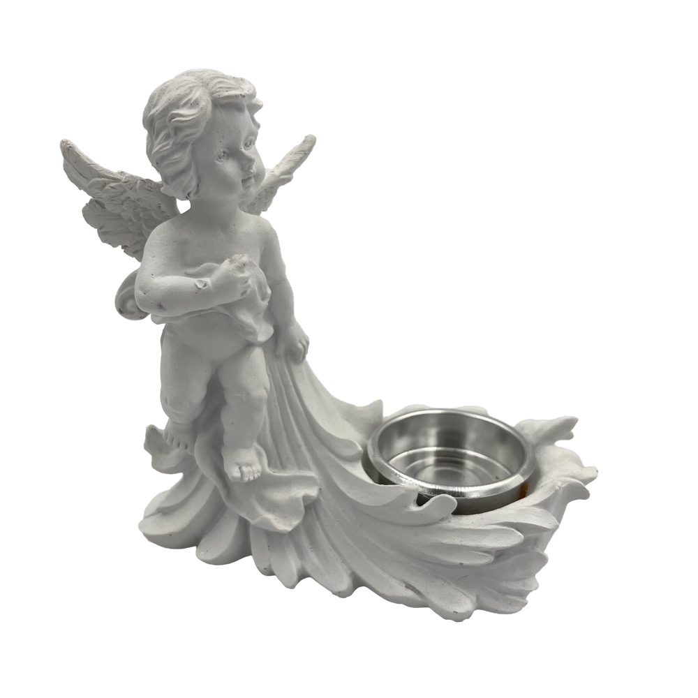 Angelček s podstavkom za čajno svečko 12x6x12cm