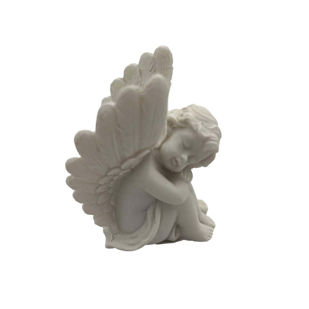 Sedeč angelček bel 5 x 6 cm