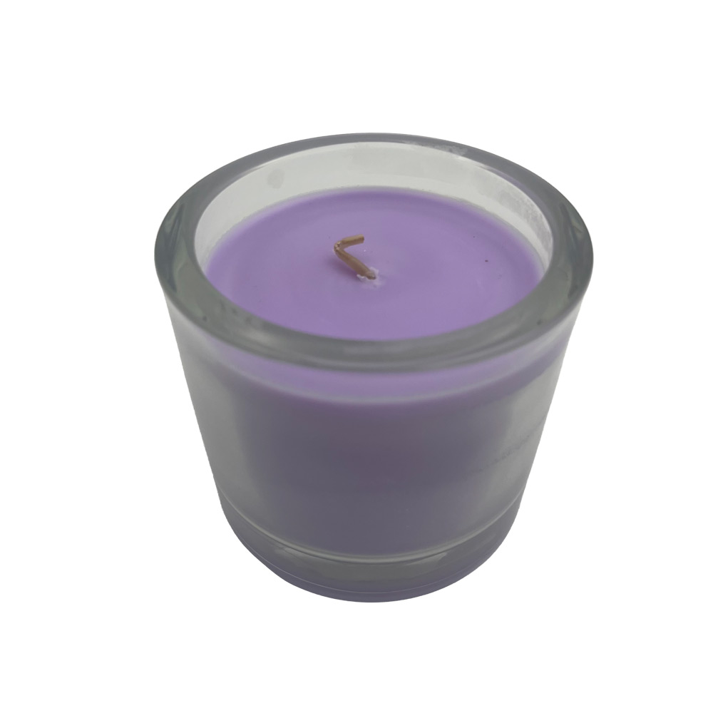 Dišeča sveča v steklu 8×9 cm 30h - Lavanda