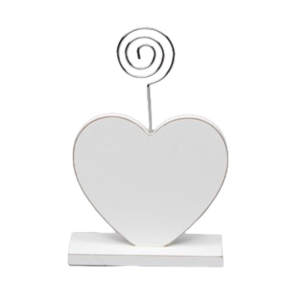 Držalo za kartice z imenom srce belo 8 x 12cm