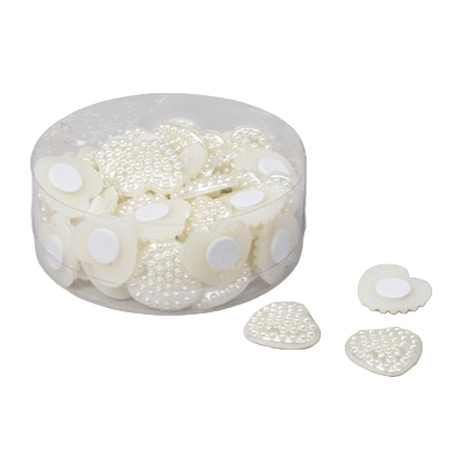 Samolepilni srčki perla 2 cm - 48 kosov