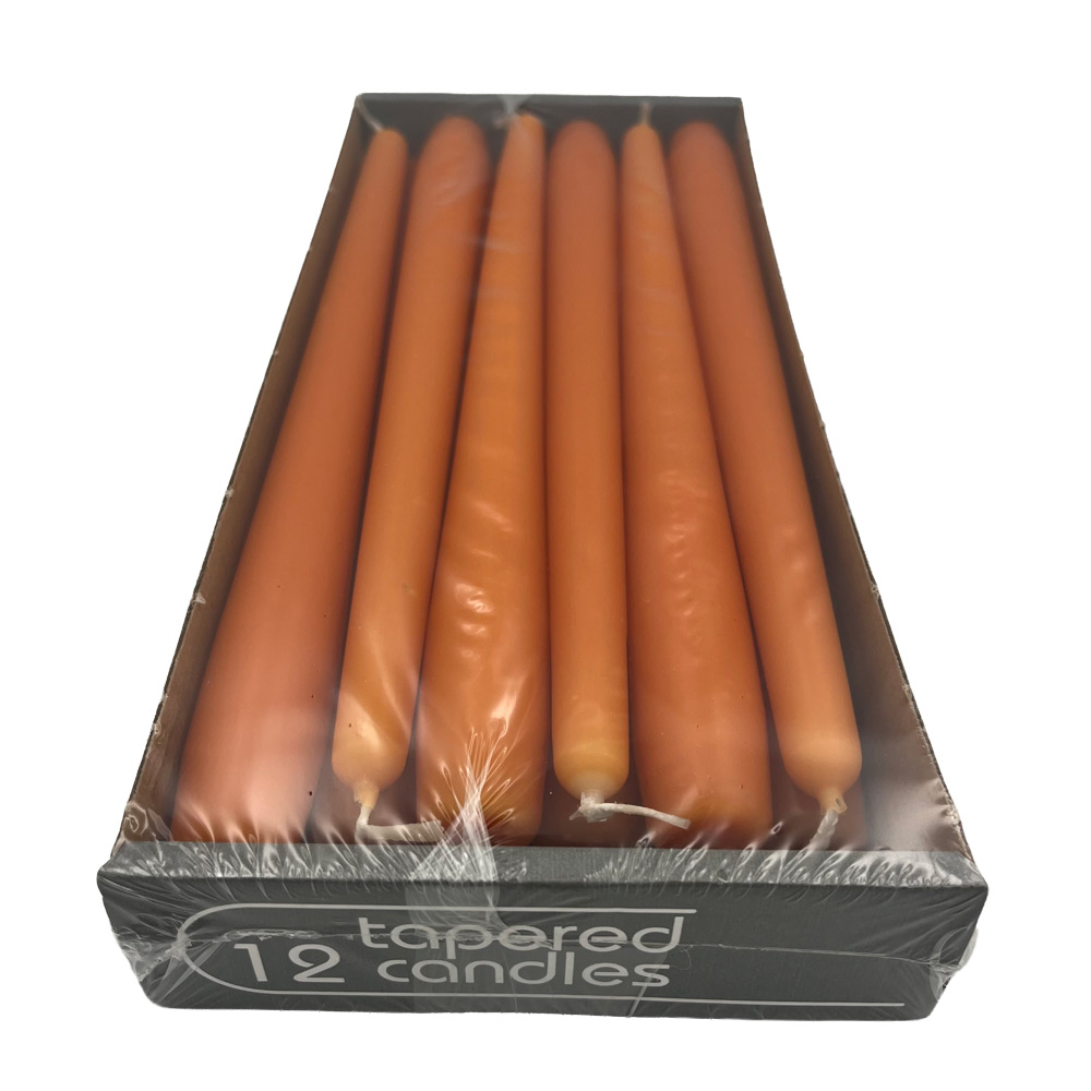 Sveče konus 250/23 12kos - oranžna
