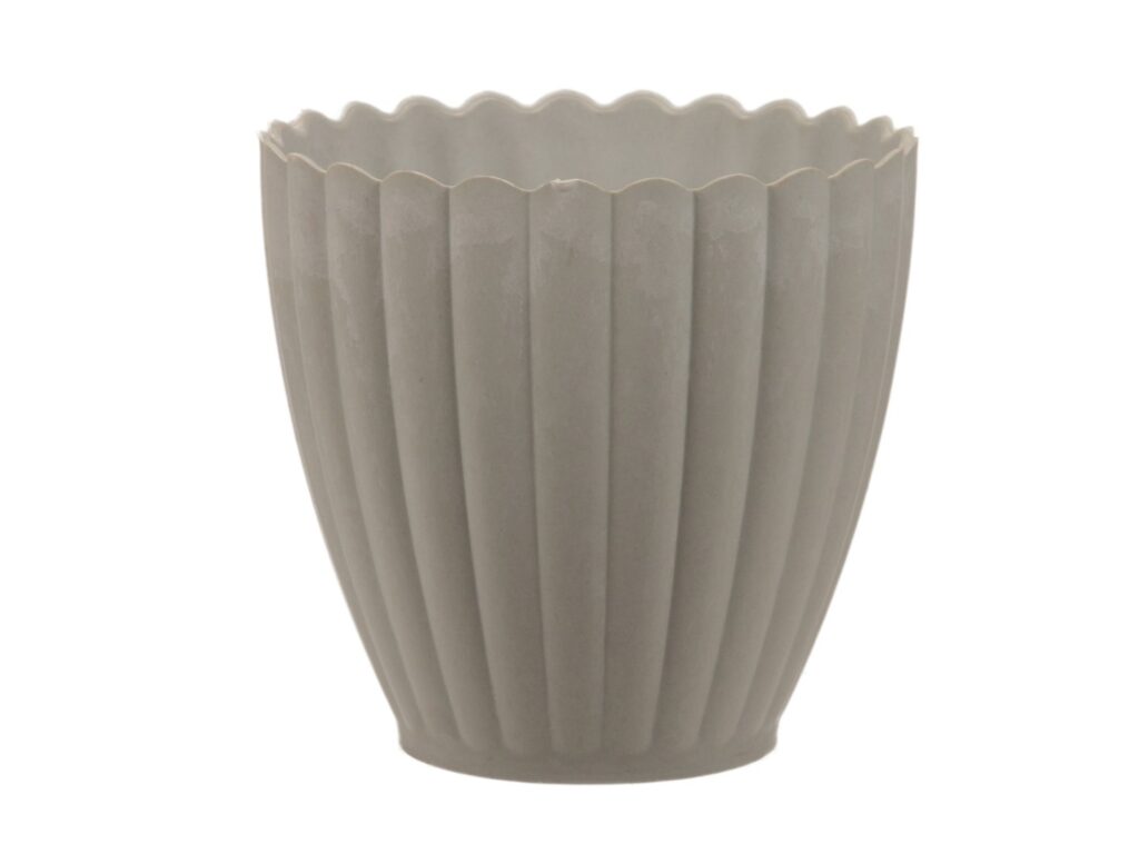 Cvetlični lonček siv 11 cm - dekorativni plastični lonček