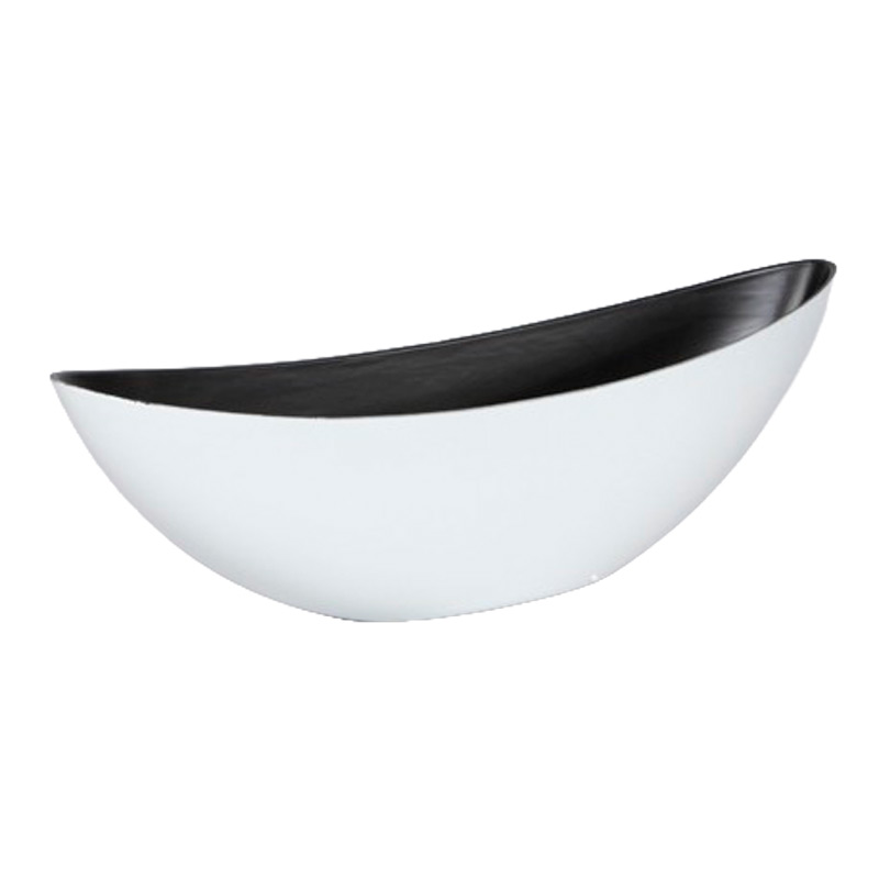 Čolniček bel 39×11 cm - plastična posoda za cvetlične aranžmaje