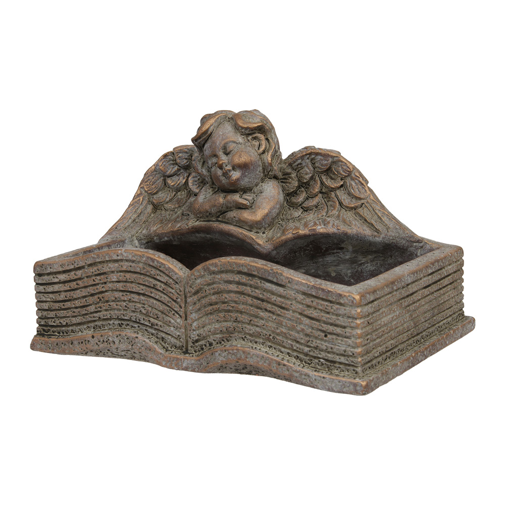 Cementna posoda z angelom 19x12x13 cm