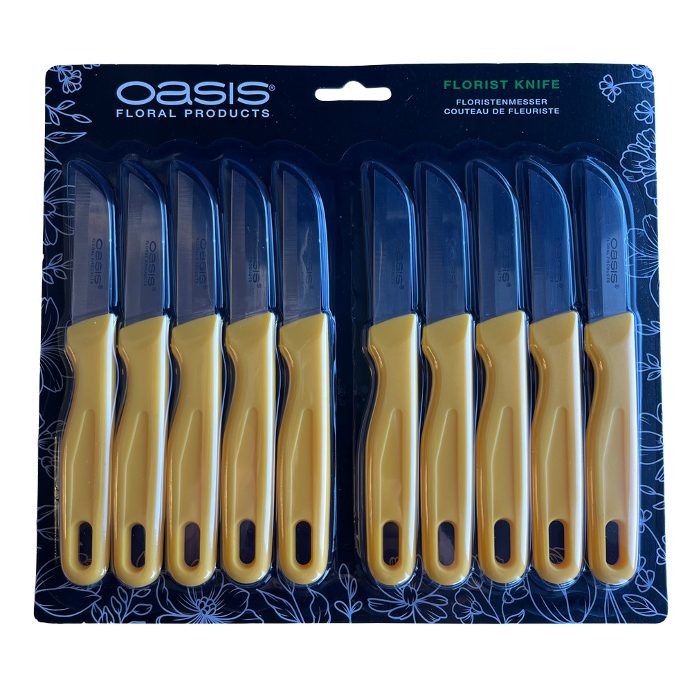 Cvetličarski nož OASIS - rumen, rezilo 6 cm